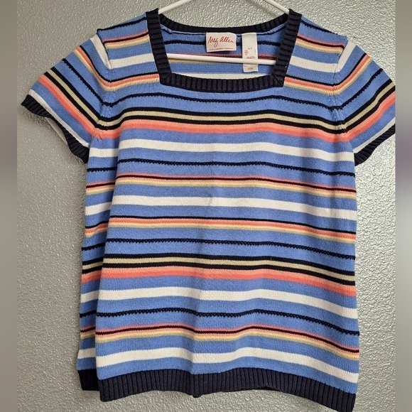 Meg Allen Striped Multi Colored Sweater  Size L - Picture 5 of 7
